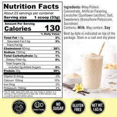 Qualify French Vanilla protein shaker with creamy shake preparation