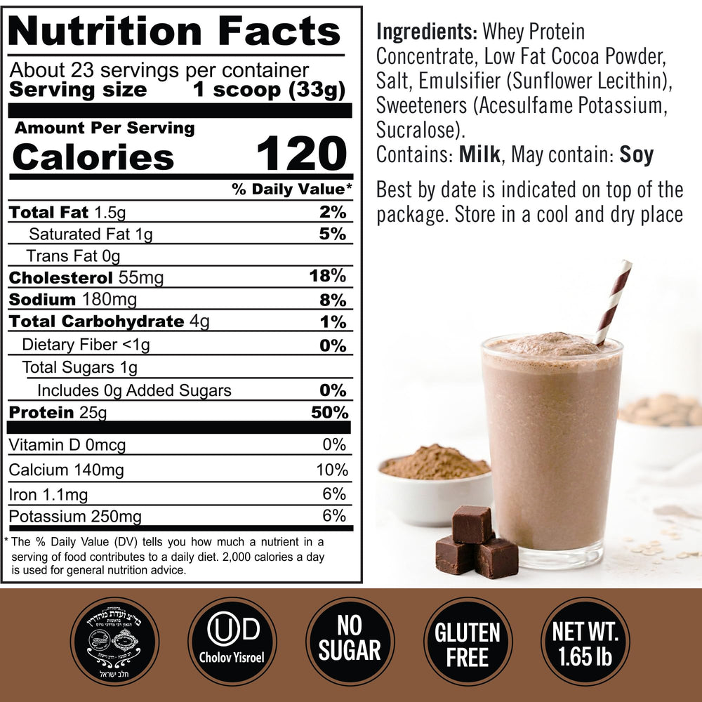 Qualify post-workout recovery setup featuring chocolate protein powder