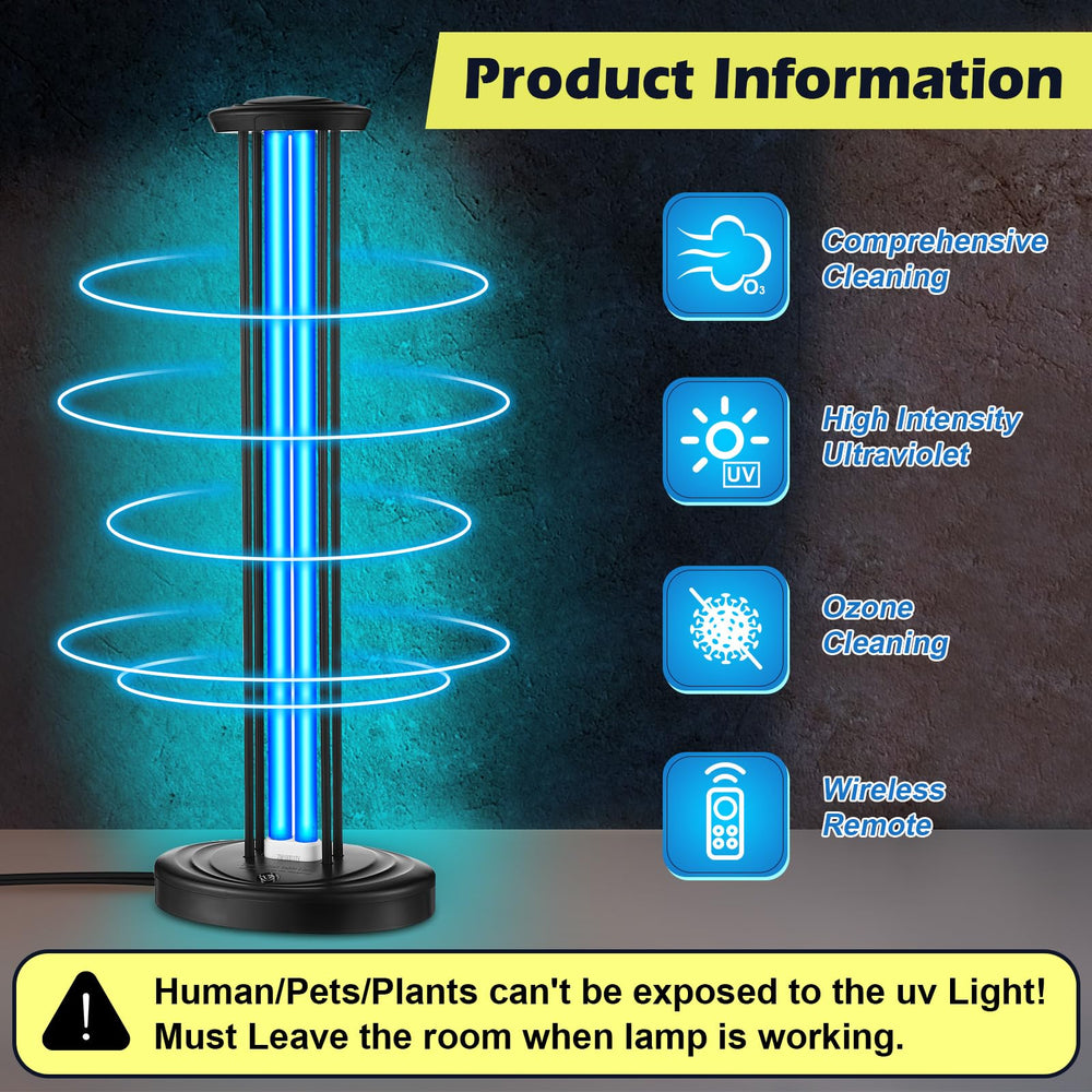 Qualirey UV light with remote control for precise 15/30/60 minute cycles.