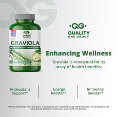 Quality One Graviola Max graviola leaf powder visual indicating plant-based concentrate.