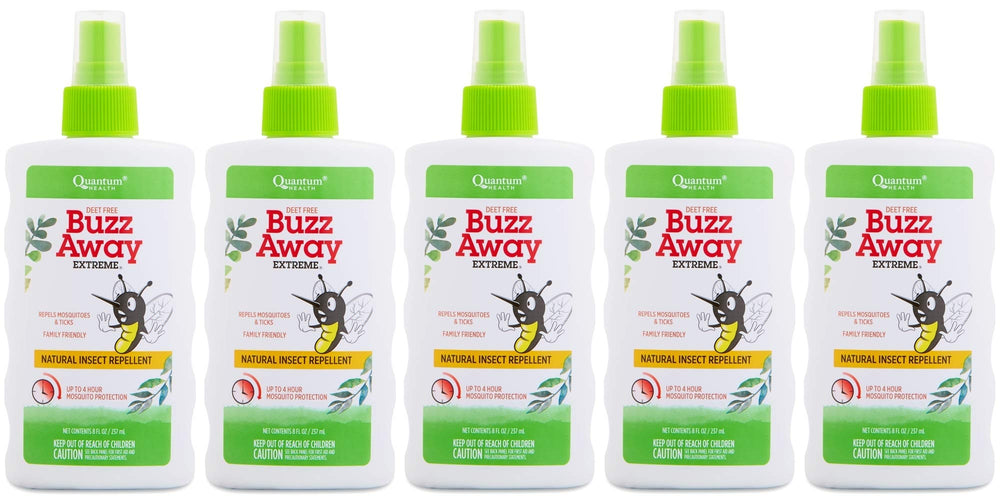 Quantum Buzz Away Extreme Spray 8 oz multi-pack bottle, outdoor mosquito protection with plant-based ingredients