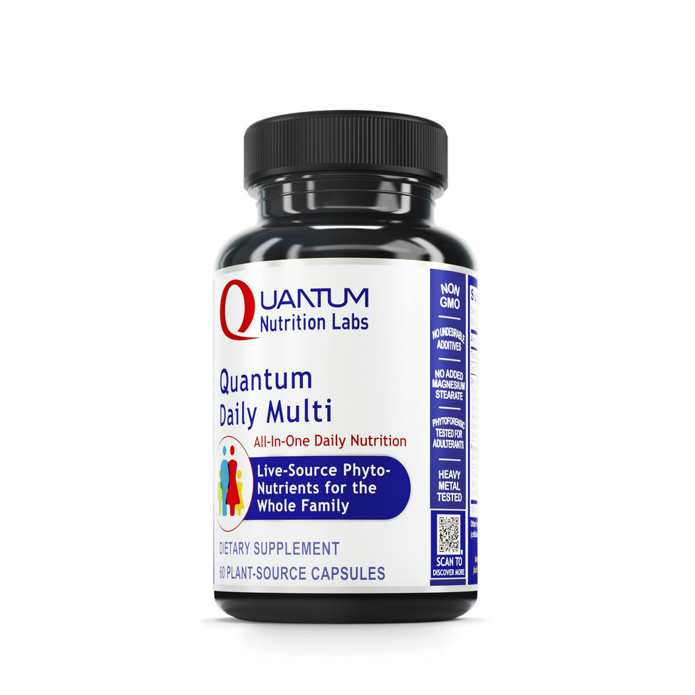 Quantum Nutrition Daily Multivitamin bottle illustrating vegan daily wellness