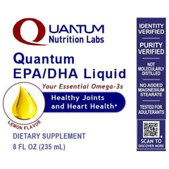Quantum Nutrition EPA/DHA liquid label on the bottle