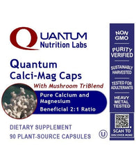 Quantum Nutrition Calci-Mag Caps packaging highlighting pH balance and wellness