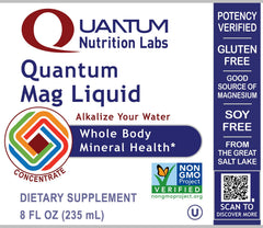 Quantum Nutrition Labs Mag Liquid mineral concentrate for adults supports broad mineral intake.