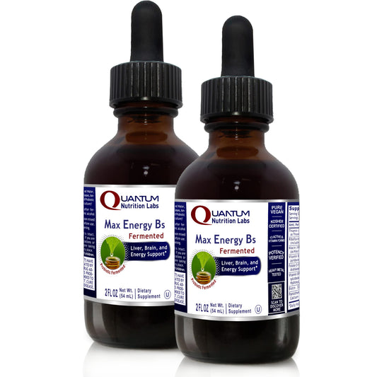Quantum Nutrition Labs Max Energy B's bottle front view for daily energy support