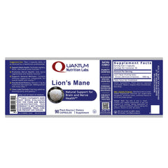 Quantum Nutrition Lions Mane capsules taken with meals for brain support