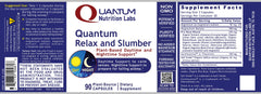 Nightstand scene with Quantum Relax and Slumber packaging ready for nightly routine.