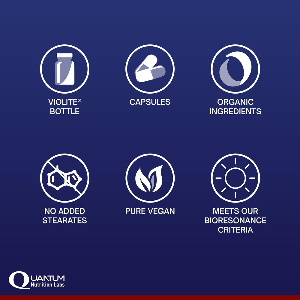 Packaging shot of Quantum Digest with 60 vegetarian capsules.