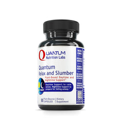 Quantum Nutrition Quantum Relax and Slumber bottle ready for a calming night routine.