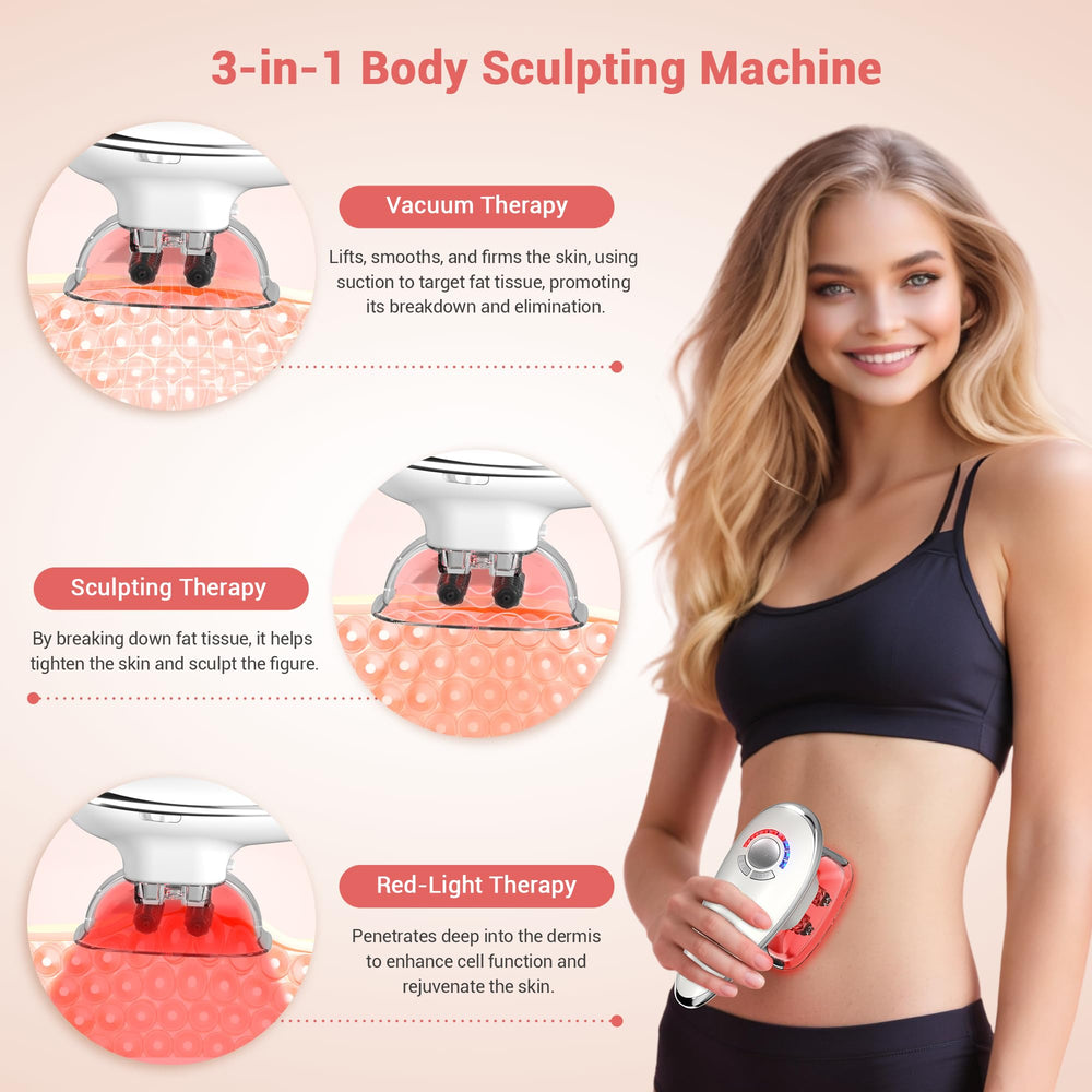 Large suction cup in use for thigh and back contouring with Queleay.