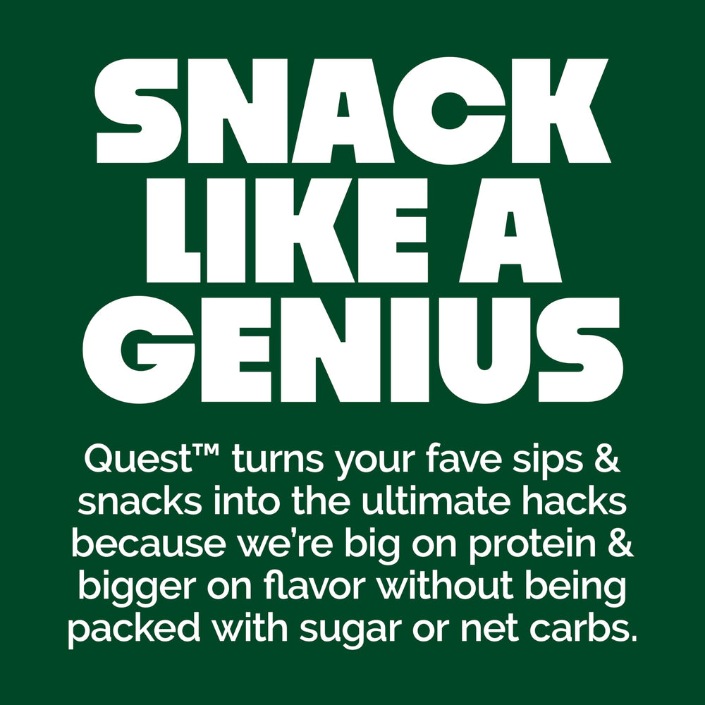 Quest Chili Lime Tortilla Style Protein Chips serving tray demonstrates 20g protein per serving.