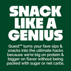 Quest Chili Lime Tortilla Style Protein Chips serving tray demonstrates 20g protein per serving.