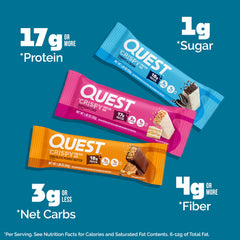 Quest Crispy Cookies and Cream bar – chewy interior promises a satisfying bite.