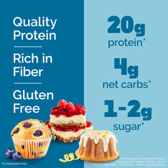 Quest Lemon Cake bar from the variety pack, a low-sugar snack option.
