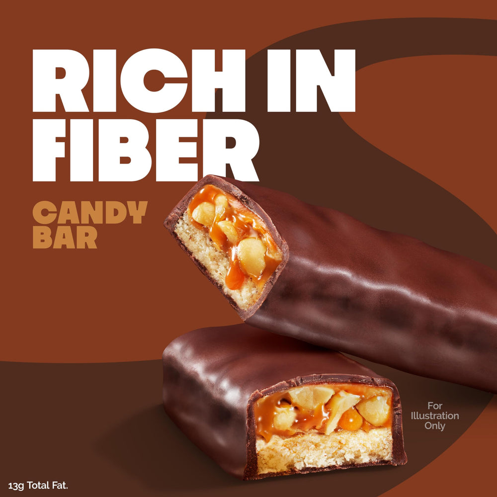 Quest Peanutty Caramel Bar roasted peanuts detail emphasizes crunchy texture.
