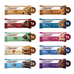 Quest Ultimate Variety Pack closeup of protein bars for on-the-go fuel