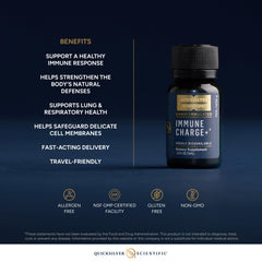 Quicksilver Immune Charge+ image shows D and K vitamins for essential micronutrients.