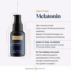 Quicksilver Liposomal Melatonin night scene suggests peaceful sleep potential.