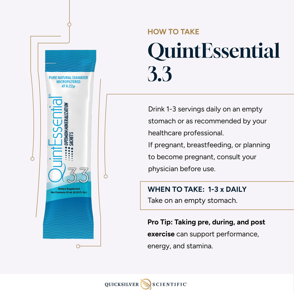 Quicksilver Quintessential 3.3 sachets sourced from marine minerals