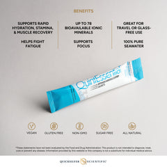 Quicksilver Quintessential 3.3 sachets highlight bioavailable ionic minerals