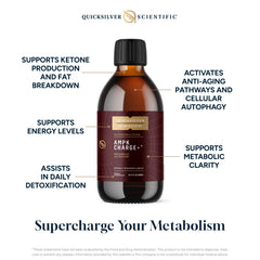 Quicksilver AMPK Charge+ nanoemulsified formulation showing rapid absorption and cellular energy.