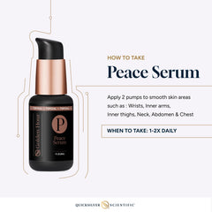 Nighttime skincare setup with Peace Serum ready.