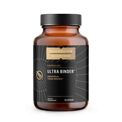 Quicksilver Scientific Ultra Binder bottle showing convenient packaging for on-the-go gut support.