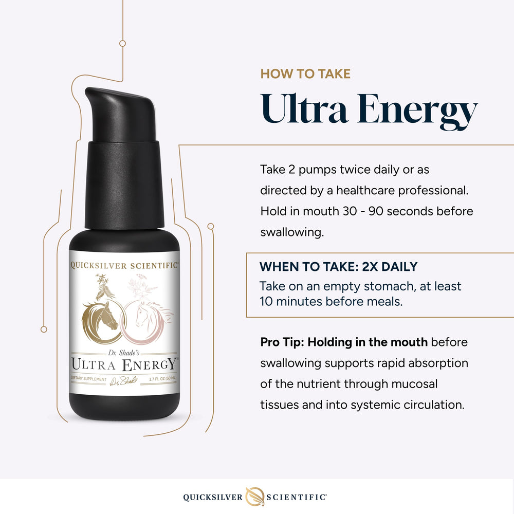 Quicksilver Scientific Ultra Energy bottle demonstrates on-the-go use for everyday vigor