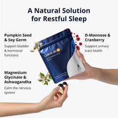 QuietLab N1 Strawberry gummies close-up suggests palatable nightly use