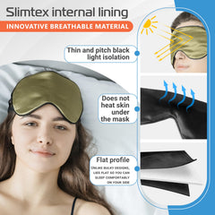 Quietstore mask green, 19 momme silk on both sides for comfort.