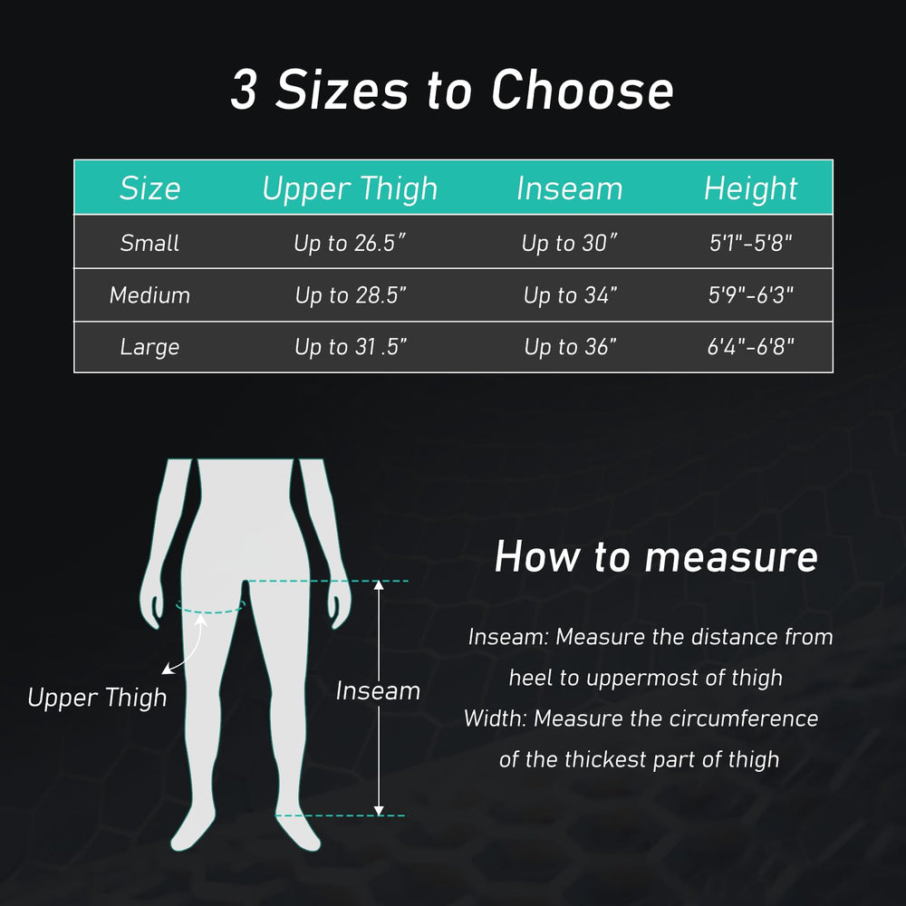 QUINEAR four-zone design targets foot to thigh for comprehensive relief.