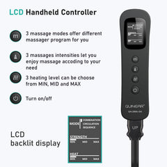 Quinear leg massager auto-shutoff for safe, unattended use.