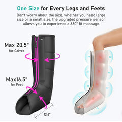 Quinear leg massager provides full-leg coverage for calves and feet.