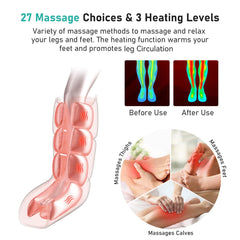 Quinear leg massager zip-on design for quick adjustments.