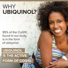 Qunol Plus ubiquinol omega-3 bottle pour indicating easy daily dosing