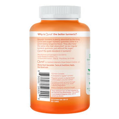 Qunol Zero Sugar Turmeric Gummies close-up texture showing sugar-free formula