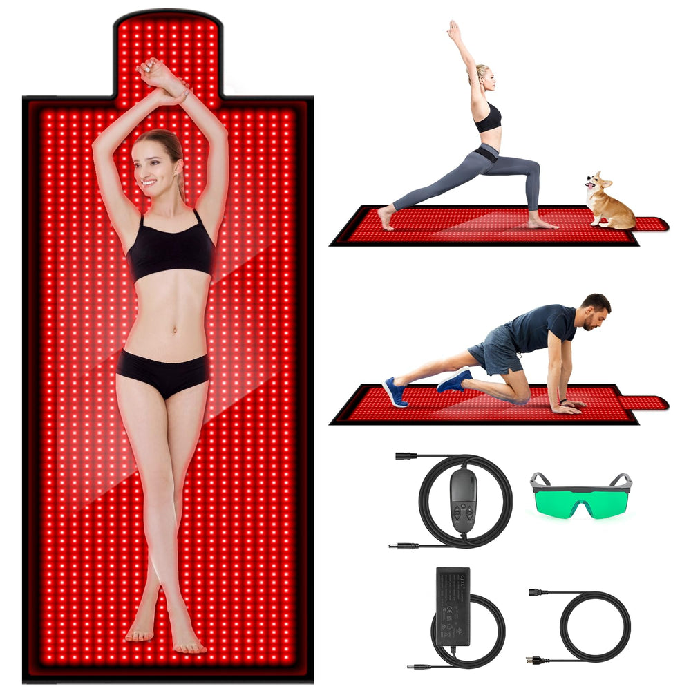 QUPOXAFD full-body red-light mat assembly for easy setup and use