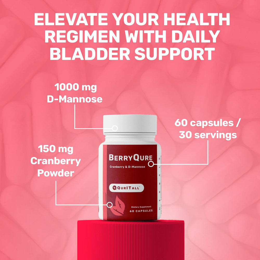 BerryQure cranberries and powder note highlight natural cranberry ingredients.