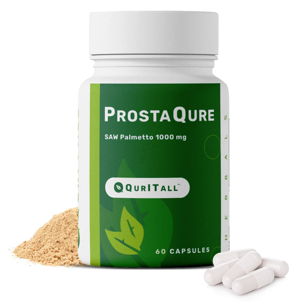 QurItAll ProstaQure bottle front view highlighting the vegan formula