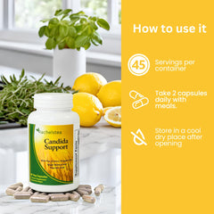 Oregano oil ingredient close-up in Rachelstea Candida Support