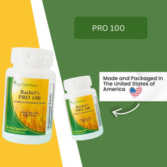 Rachelstea Rachel’s Pro 100 Probiotic capsules ready for easy daily use.