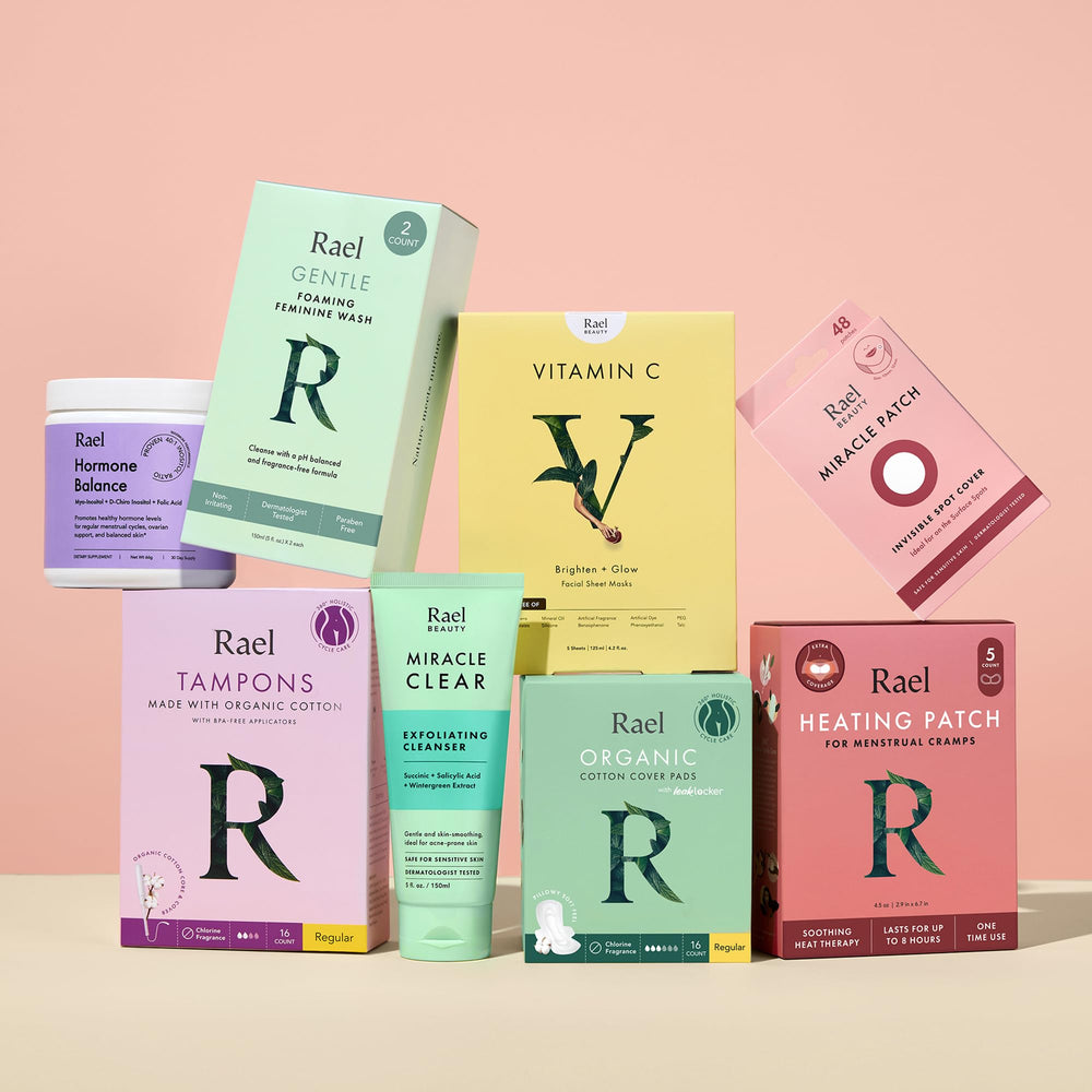 Rael 5oz bottle image communicates travel-friendly size and practicality.