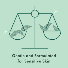 Rael dermatologist-tested badge confirms suitability for sensitive skin.