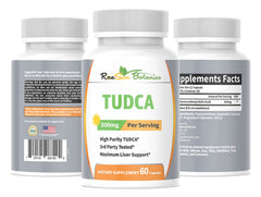 RaeSun Botanics TUDCA capsules close-up, ready for daily use