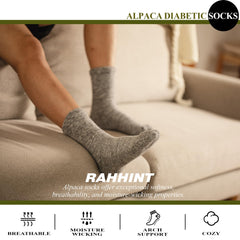 Rahhint Alpaca Wool Diabetic Socks Seamless Toe for friction-free wear