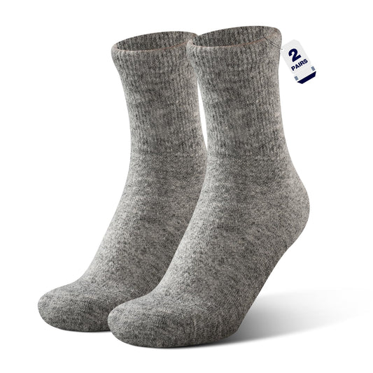 Rahhint alpaca wool diabetic socks; top view shows non-binding cuff for comfort