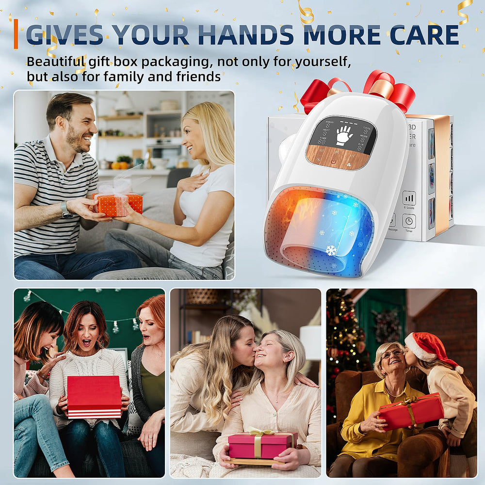 Rainbow Forest Hand Massager touchscreen with wood-grain finish for elegant control