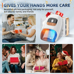 Rainbow Forest Hand Massager touchscreen with wood-grain finish for elegant control