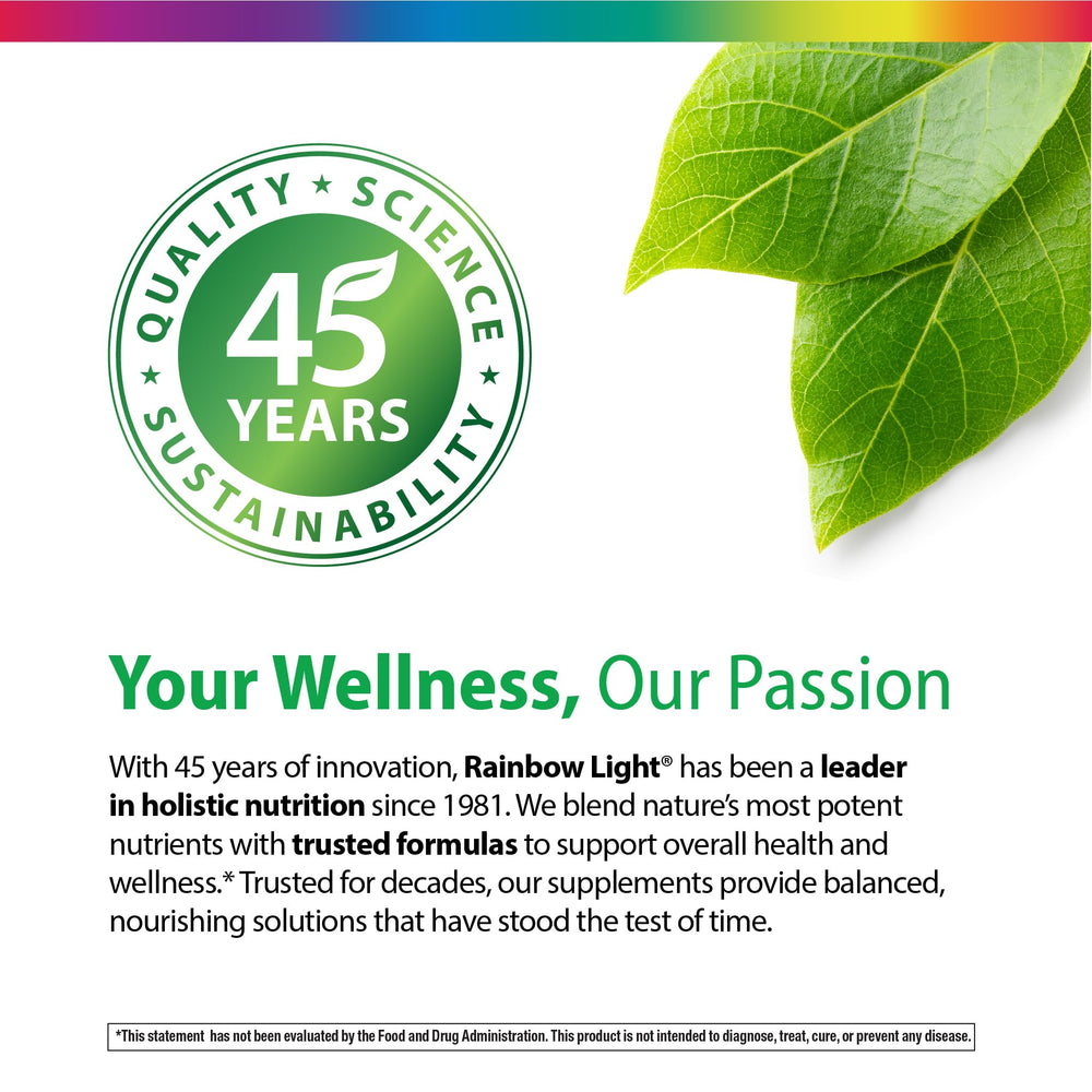 Rainbow Light gluten-free non-GMO certification seal.